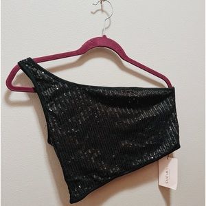 black sequence going out top- brand new from shein.